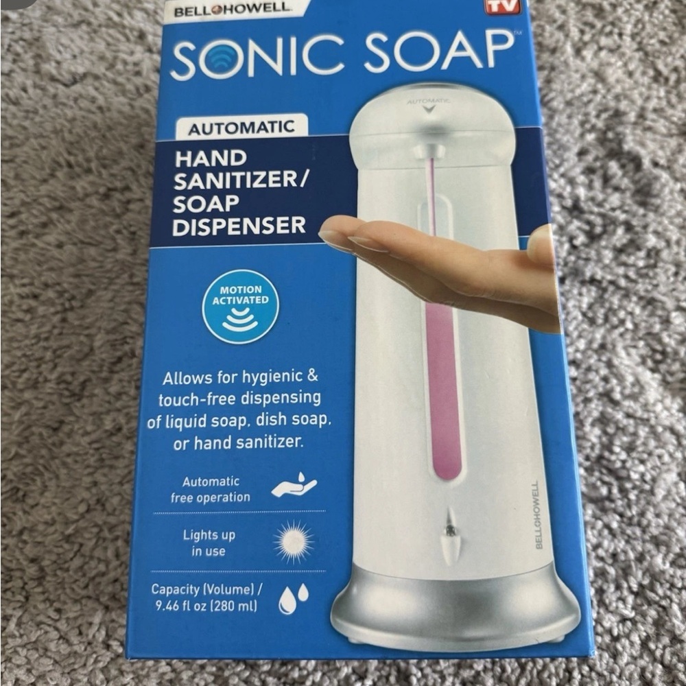 Bell + Howell Lighted Automatic Sonic Soap Dispenser NEW